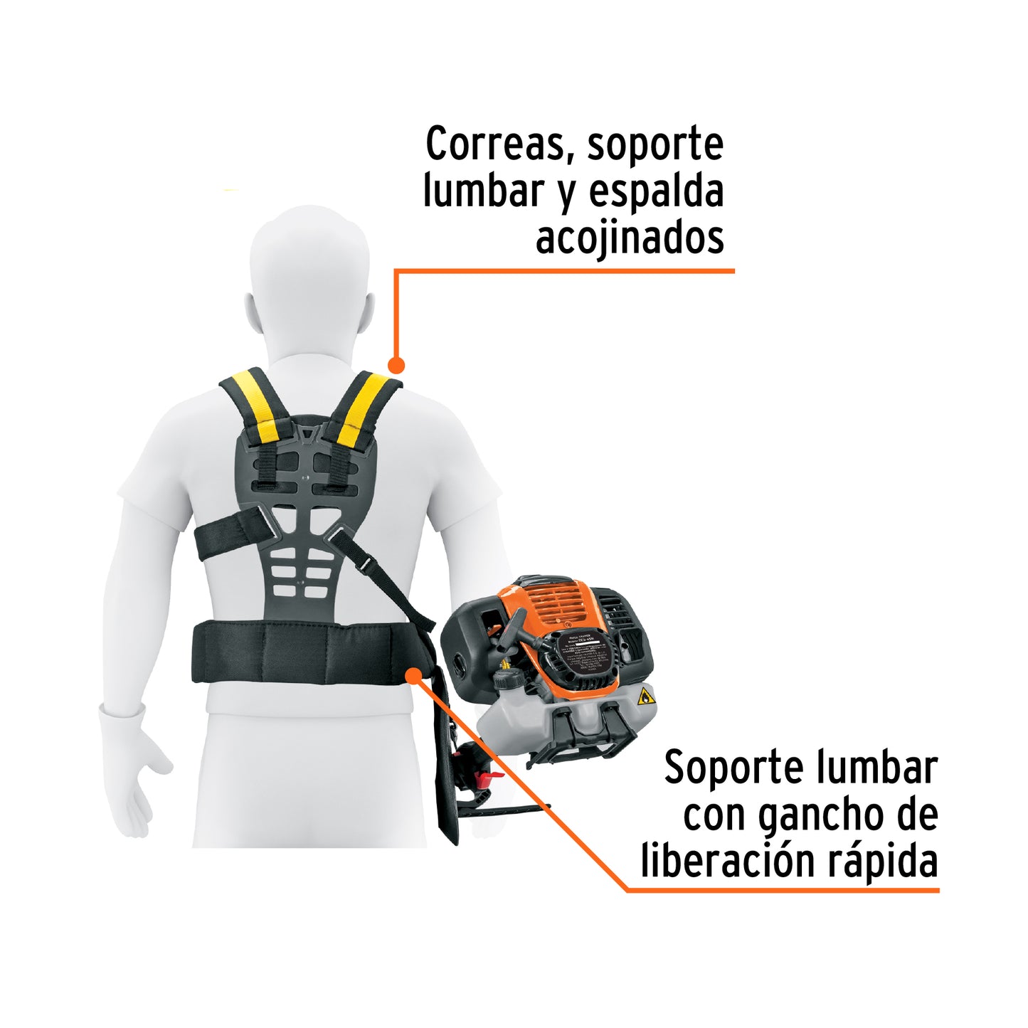 Desbrozadora multifuncional 4 en 1 a gasolina 45cc/2HP 18" TRUPER