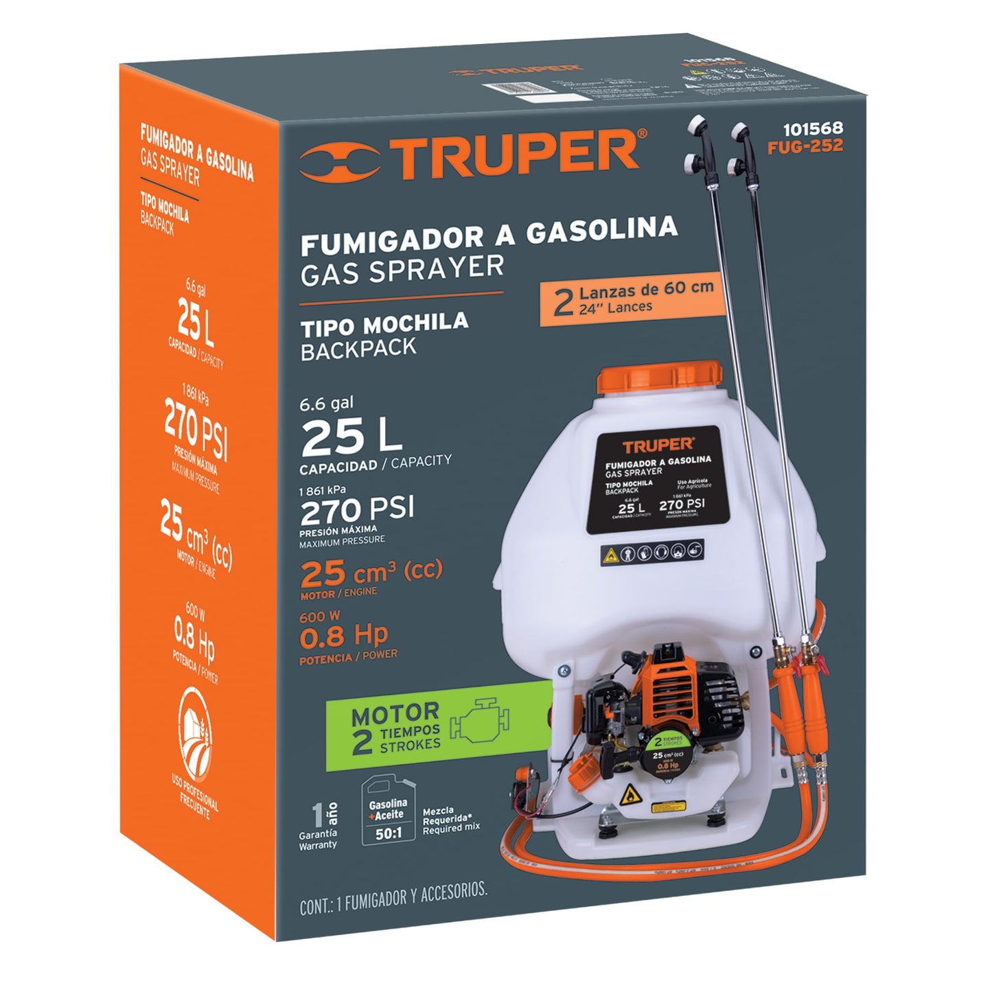 Fumigadora a gasolina 2 tiempos 25lts TRUPER
